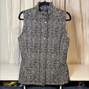 Merona Black and White Quilted Vest, Size M